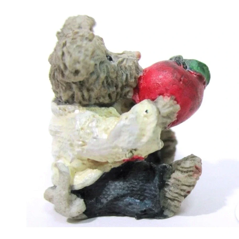 New Boyds Bear Miss Macintosh Apple Treasure BoxTrinket Mouse uncle beans